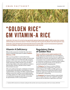 “Golden Rice” – GM Vitamin-A Rice